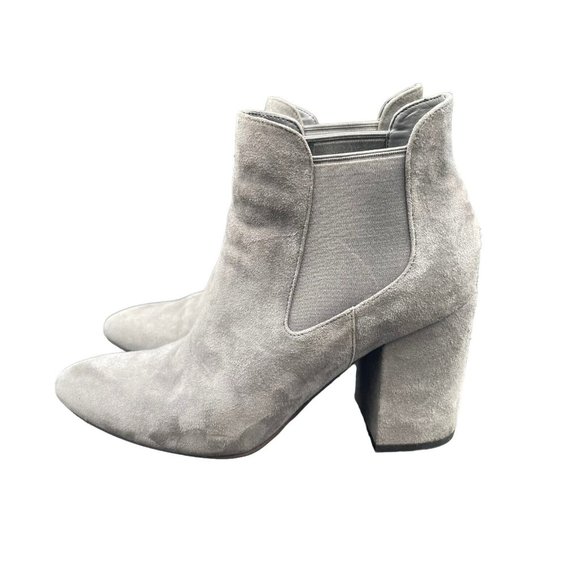 Cole Haan Whitlyn Boots Womens 8.5 B Suede Almond Toe Gray Chelsea - Picture 3 of 7